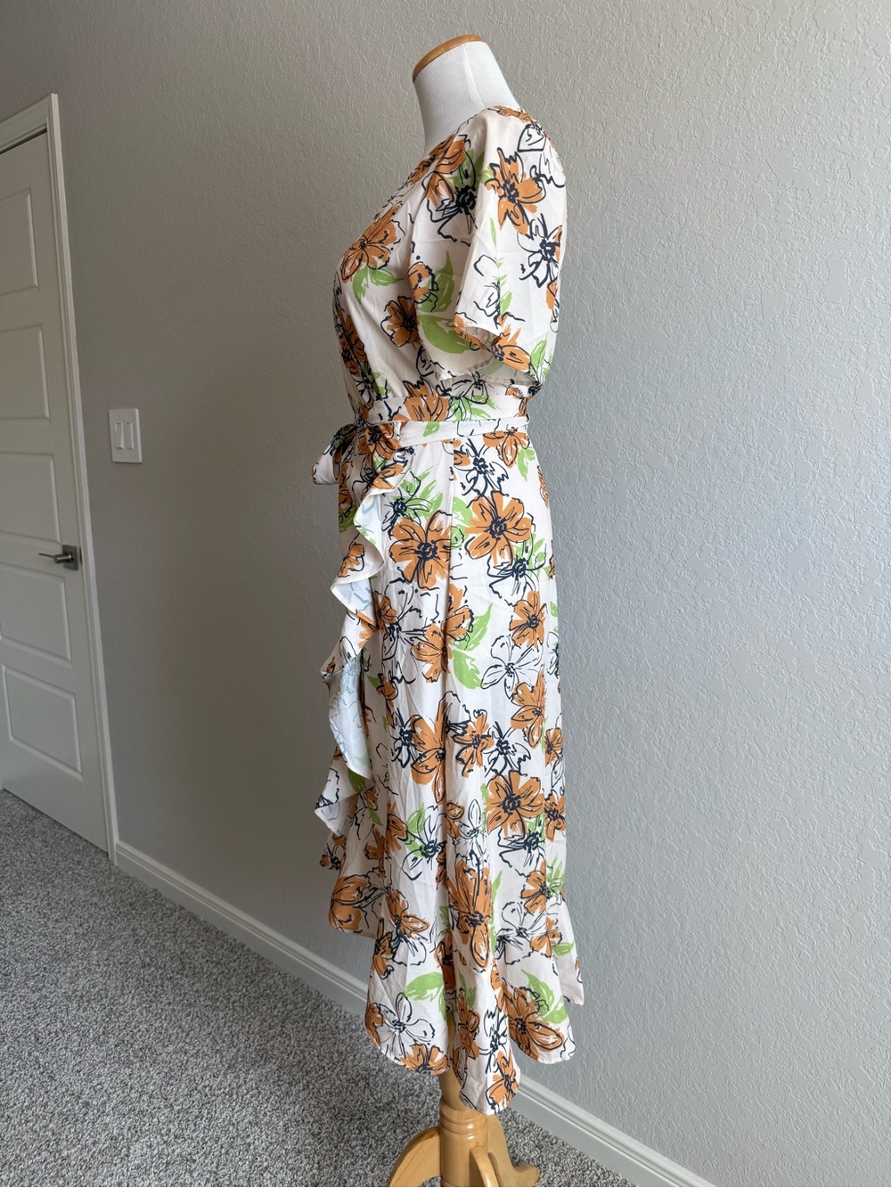 Grace & Emma Floral Wrap Midi Dress - Picture 3 of 7